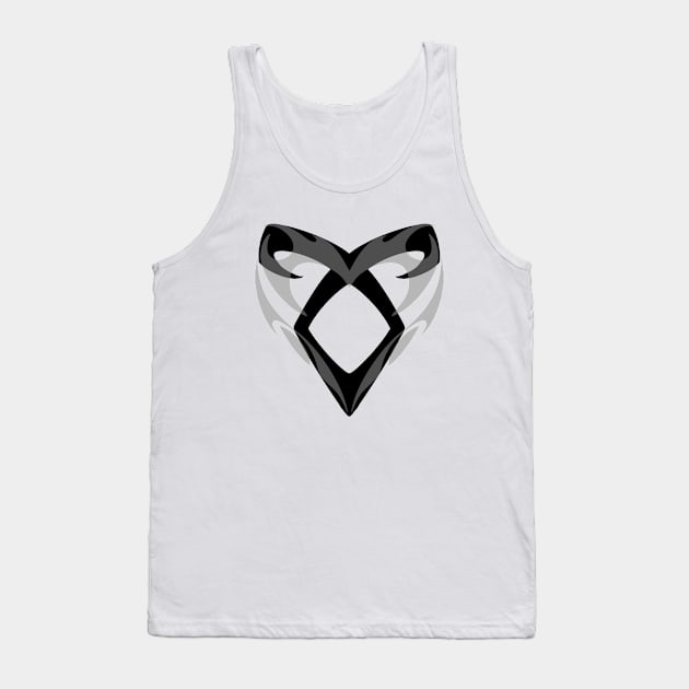 Shadowhunters rune - Angelic power rune and tribal heart 8blacka and grey) | Malec | Mundane | Parabatai | Alec, Magnus, Clary, Jace, Izzy Tank Top by Vane22april